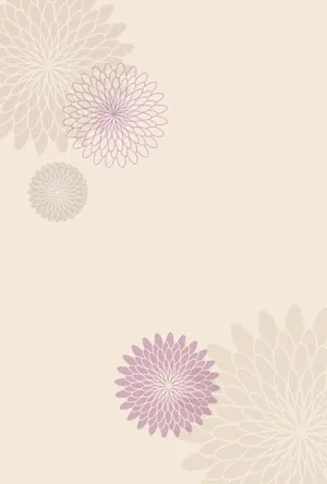 縦書き・菊模様柄デザインの喪中はがき背景画像(文字なし)