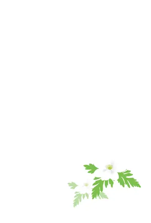 縦書き・白い花柄デザインの喪中はがき背景画像(文字なし)