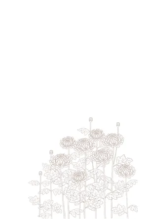 縦書き・菊柄デザイン(2)の喪中はがき背景画像(文字なし)