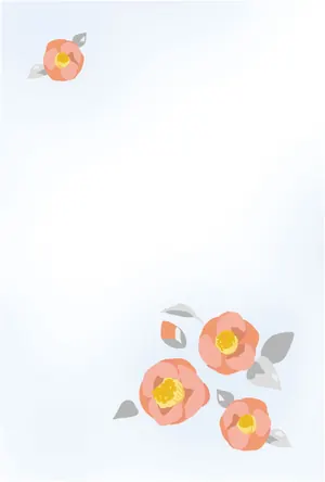 縦書き・花柄デザイン(5)の喪中はがき背景画像(文字なし)