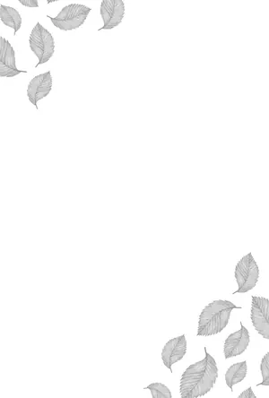 縦書き・モノクロ(白黒)落ち葉柄デザインの喪中はがき背景画像(文字なし)