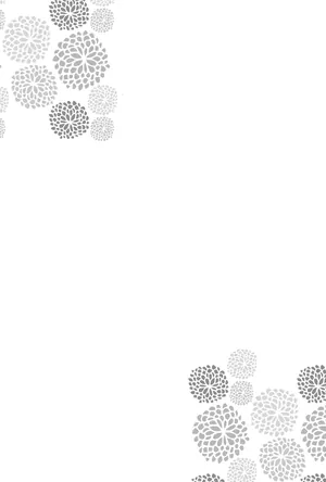 縦書き・モノクロ(白黒)菊柄デザインの喪中はがき背景画像(文字なし)