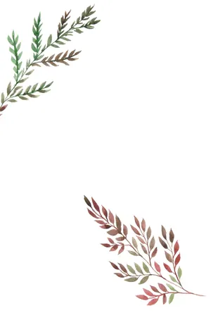縦書き・葉っぱ柄デザインの喪中はがき背景画像(文字なし)