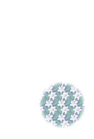 縦書き・百合の花柄デザイン(2)の喪中はがき背景画像(文字なし)
