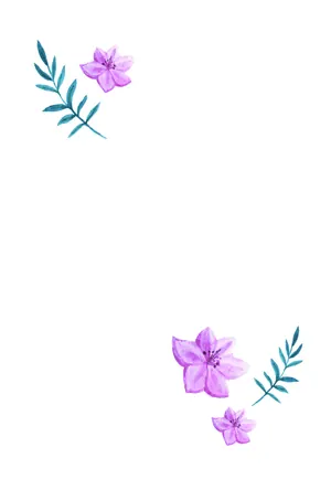 縦書き・花柄デザイン(11)の喪中はがき背景画像(文字なし)