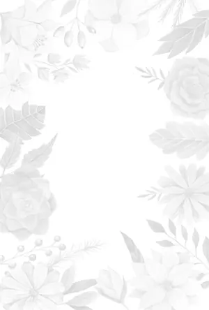 縦書き・花柄モノクロ(白黒)デザイン(1)の喪中はがき背景画像(文字なし)