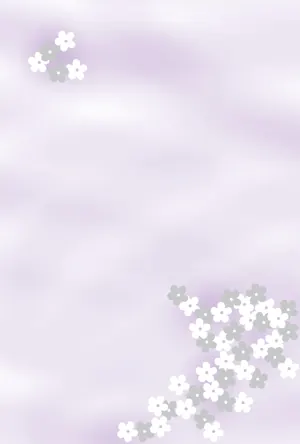 縦書き・花柄デザイン（1）の喪中はがき背景画像（文字なし）
