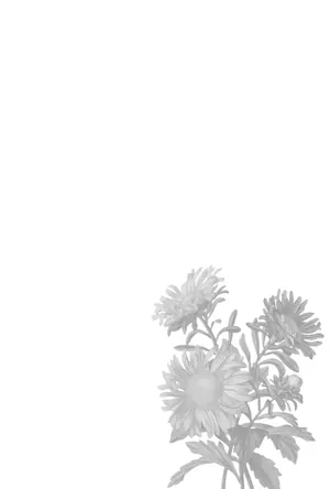 縦書き・オシャレな花柄モノクロ（白黒）デザイン（1）の喪中はがき背景画像（文字なし）