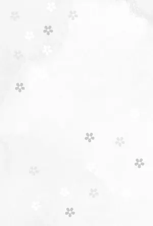 縦書き・かわいい花柄モノクロ（白黒）デザインの喪中はがき背景画像（文字なし）