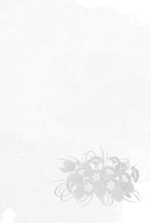 縦書き・シンプルな花柄モノクロ（白黒）デザイン（1）の喪中はがき背景画像（文字なし）
