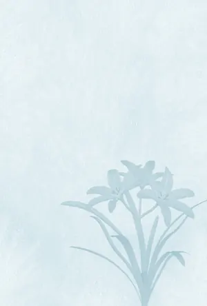 縦書き・淡い植物柄デザインの喪中はがき背景画像（文字なし）