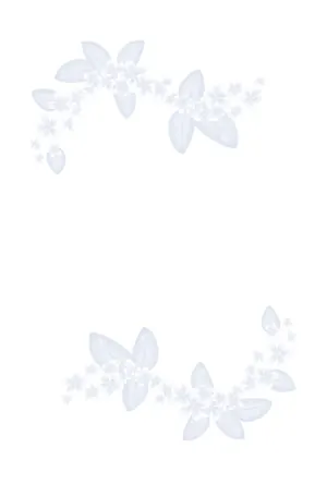 縦書き・おしゃれな花柄デザインの喪中はがき背景画像（文字なし）