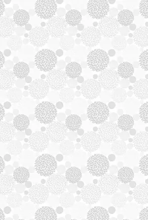縦書き・モダンな花柄モノクロ（白黒）デザインの喪中はがき背景画像（文字なし）