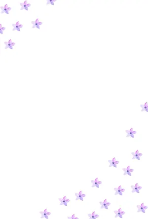 縦書き・可愛らしい小さな花柄デザインの喪中はがき背景画像（文字なし）