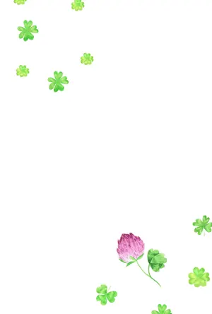 縦書き・クローバーデザインの喪中はがき背景画像（文字なし）