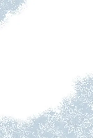 縦書き・雪の結晶デザインの喪中はがき背景画像（文字なし）