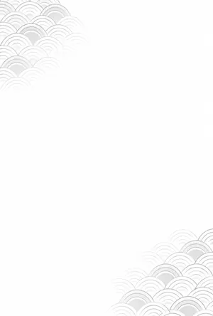 縦書き・青海波柄モノクロ（白黒）デザインの喪中はがき背景画像（文字なし）