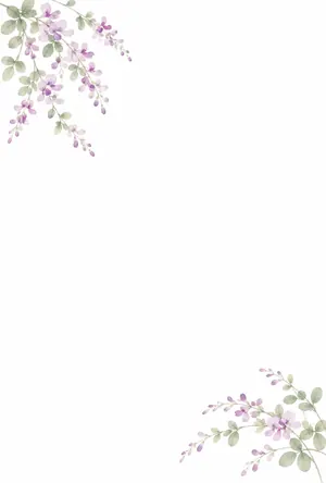 縦書き・萩の花の和風デザインの喪中はがき背景画像（文字なし）