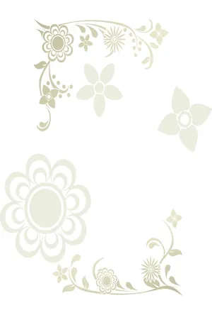 縦書き・フラワー柄デザインの喪中はがき背景画像(文字なし)