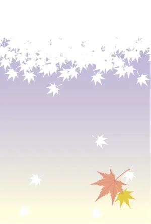 縦書き・もみじ柄デザインの喪中はがき背景画像(文字なし)