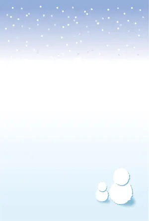 縦書き・雪だるまデザインの喪中はがき背景画像(文字なし)