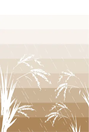 縦書き・稲穂柄デザインの喪中はがき背景画像(文字なし)