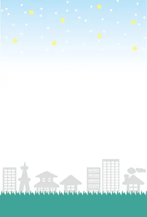 縦書き・風景柄デザインの喪中はがき背景画像(文字なし)