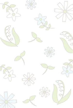 縦書き・POPな花柄デザインの喪中はがき背景画像(文字なし)
