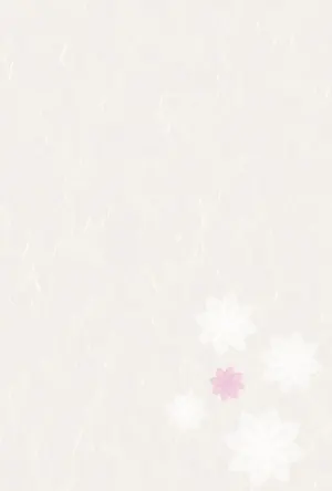 縦書き・和紙・花柄デザインの喪中はがき背景画像(文字なし)