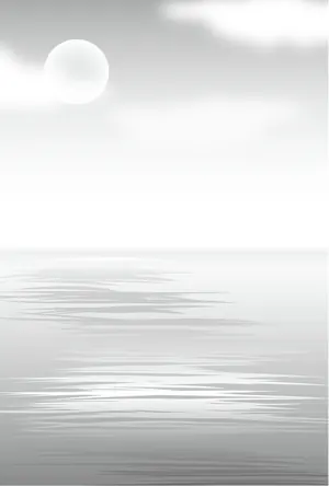 縦書き・風景柄月模様デザインの喪中はがき背景画像(文字なし)
