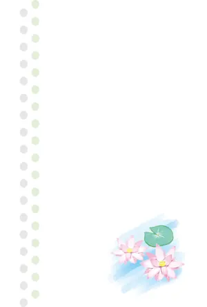 縦書き・睡蓮柄デザインの喪中はがき背景画像(文字なし)