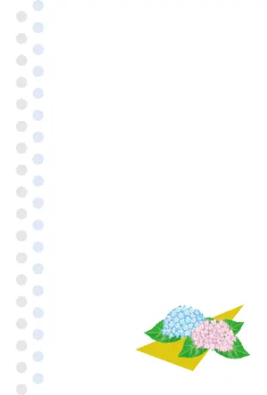 縦書き・朝顔柄デザインの喪中はがき背景画像(文字なし)