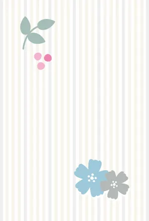 縦書き・植物柄デザインの喪中はがき背景画像(文字なし)