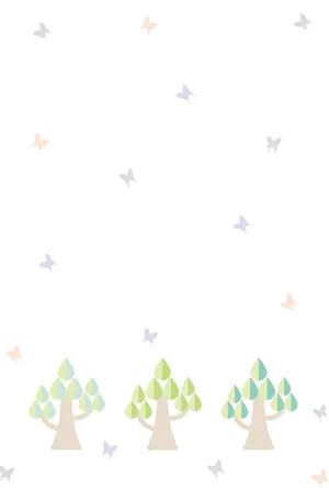 縦書き・蝶蝶柄デザインの喪中はがき背景画像(文字なし)