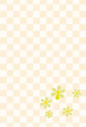 縦書き・格子花柄デザインの喪中はがき背景画像(文字なし)