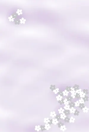 横書き・カワイイ花柄デザインの喪中はがき背景画像(文字なし)