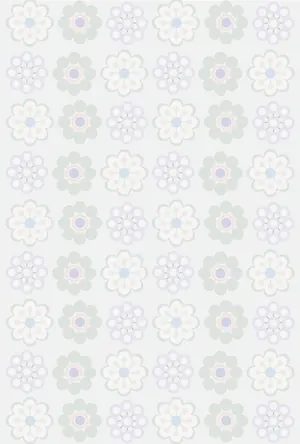 横書き・北欧っぽい花柄デザインの喪中はがき背景画像（文字なし）