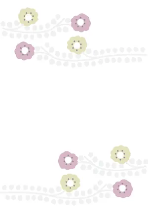 横書き・オシャレな花柄デザインの喪中はがき背景画像（文字なし）
