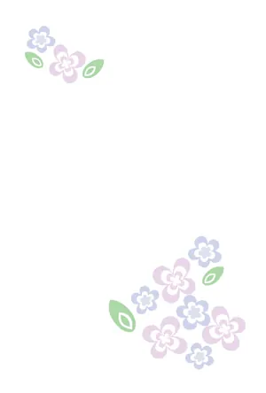 横書き・おしゃれな花柄デザインの喪中はがき背景画像（文字なし）