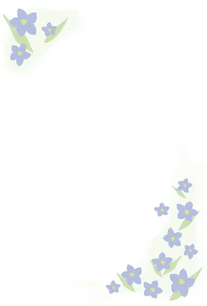横書き・風景・花柄デザインの喪中はがき背景画像(文字なし)
